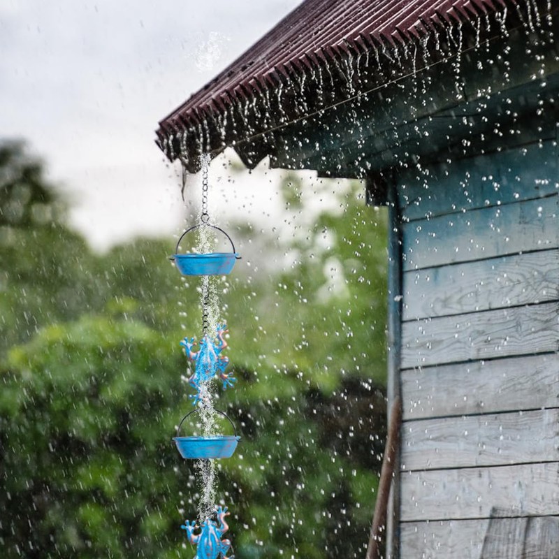 giole 11ft Copper Rain Chains for Outside, 12 Cups Rain