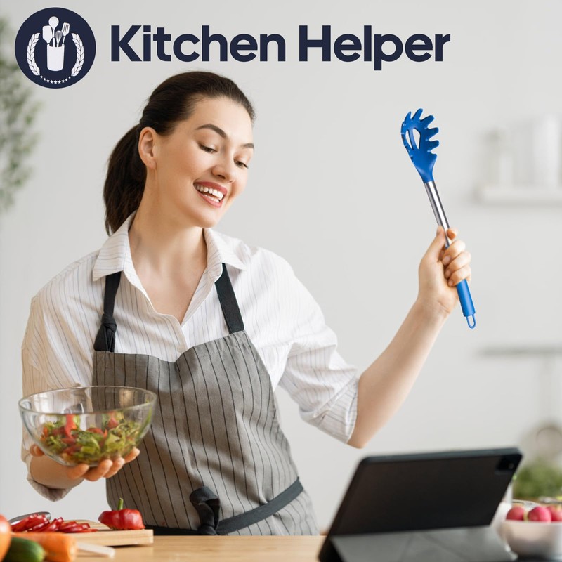 Silicone Kitchen Utensils Set - Culinary Couture 6-Pieces Blue Silicone