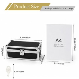 Large Size Lockable Cash Box, Alum Alloy, 1-Row Tray, for Cash&Daily Items