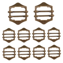 HAPINARY Pack of 10 Vintage Bronze Metal Buckles - Adjustable Roller Buckle for Craft Bags and DIY Projects Perfect as Vest Buckle Laundry Buttons and Belt Buckles, As Shown