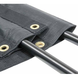 Mytee Products 8'x16' Dup Truck Mesh Tarp with 5 Inch 18Oz Double Pocket & Grommets - Vinyl Coated Dump Trailer Tarp to Prevent Load Spillage During Transportation