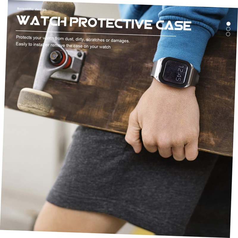 DOITOOL 2pcs Watch Case Screen Protector Case Glasswatch Protector Wrist