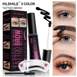 MLSMILE Waterproof Eyebrow Gel - Natural Peel-Off Dye Cream for All Skin Types eyebrow tint,Valentine's Day Gifts - Color: 03# BLACK