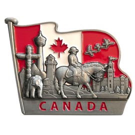 Canadian Souvenir Gifts: Fridge Magnet That Makes for an Excellent Gift idea for Your Friends and Relatives. This Beautifully Crafted Magnet captures The Essence of Canada. (Silver-1 Pack)