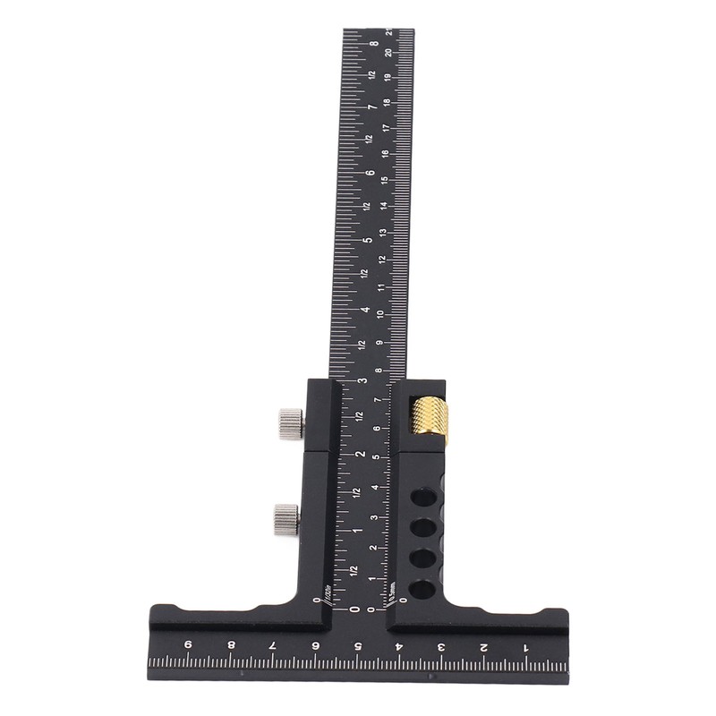 Woodworking Scriber Measuring Tool T Square Ruler Carpentry Multifunctional Aluminum