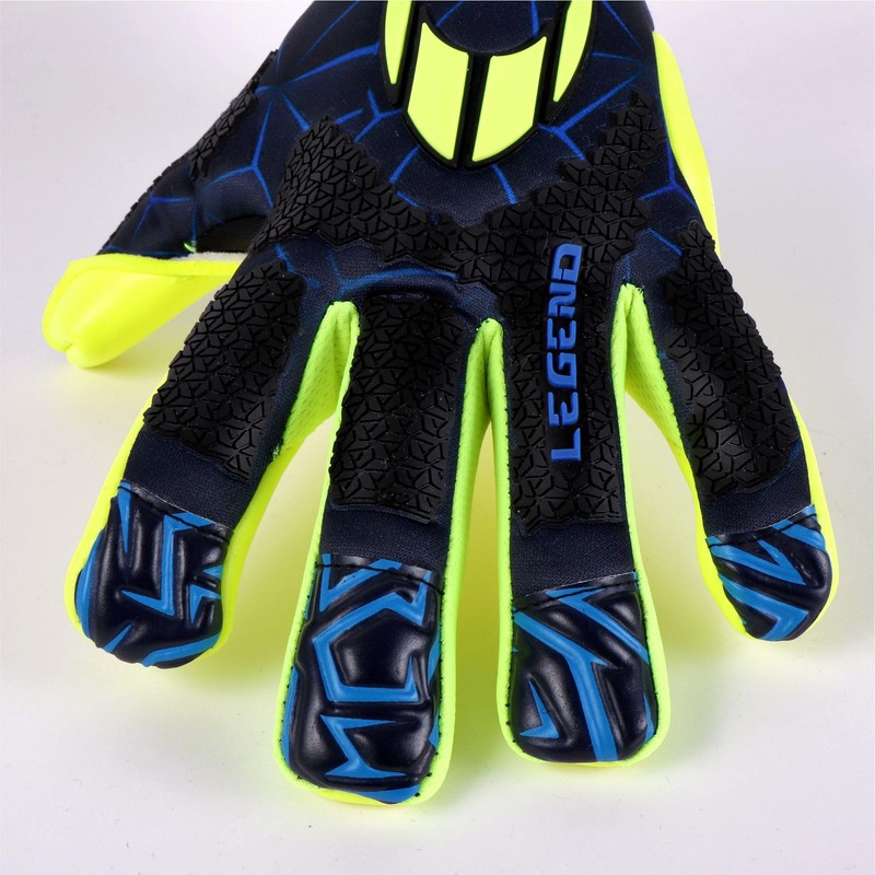 HO Soccer FIT Legend Torwarthandschuhe, Unisex, Erwachsene, Blau/Limette, Größe 10