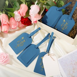 Amylove Bulk Wedding Favors Luggage Tags Gifts, and So The Adventure Begins Luggage Tags for Guests Bridal Gifts, 24 Pack (Light Blue)