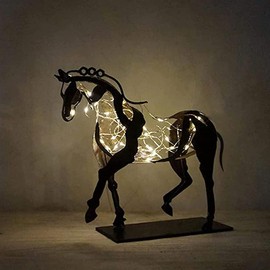 Horse Sculpture Metal Ornament Abstract Modern Realistic Art Crafts Home Office Decor Figurine Vintage