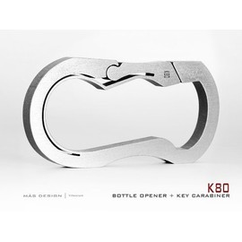 Mas Design Premium Grade 5 Titanium Key Carabiner - K80 (Stone Tumbled Finish)