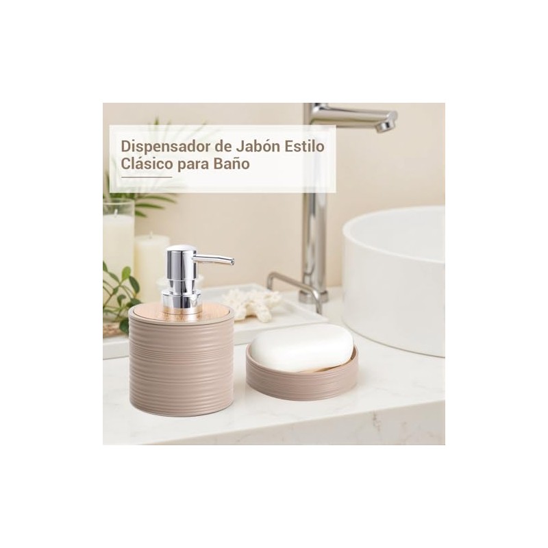 Accesorios para Baño juego 4 piezas, dispensador, soporte, vaso, jabonera