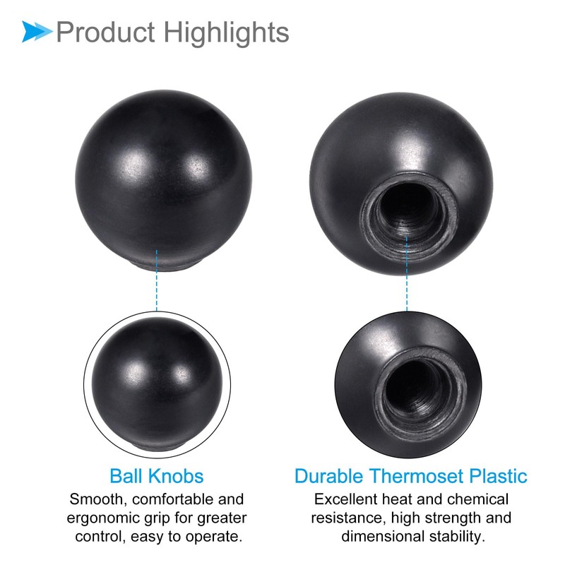 CoCud Thermoset Ball Knob M5 Female Thread 16mm Diameter Plastic