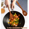 2 Pack Large Wooden Spoon Set for Cooking, Natural Teak