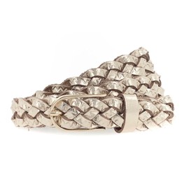 Vanzetti Women's Braided Belt 2.5 cm Braided Women's Belt, Metallic Gold