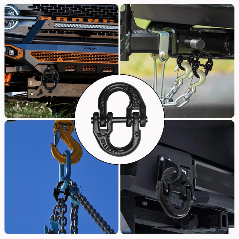 1/2" Safety Chain Connector Link,2 Pack G80 Hammerlock Coupling Connector