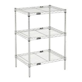 METRO Professional's Choice Commercial-Grade NSF Shelving Unit - Multipurpose Adjustable Wire Shelf for Home, Garage, Kitchen and More - 3 Shelves, 18" W x 24" L x 33" H - Chrome