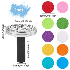 BENECREAT Baum des Lebens Auto Lufterfrischer Aromatherapie atherisches ol Diffusor Edelstahl Medaillon mit Vent Clip 10 waschbar Filz Pads