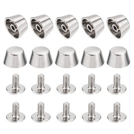 sourcing map 10 x 12 x 7 mm Rivet Bolts Screw Back Flat Hollow Feet Bolt Tip for Leather DIY Silver Tone