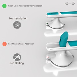 LORESJOY Shower Grab Rail No Drilling Grab Bars for Seniors Grab Rail with Suction Cup Grab Bars for Bathroom Bathtub Handle Shower Handle with Suction Cup Grab Rail Bathroom Toilet Grab Handles (Blue