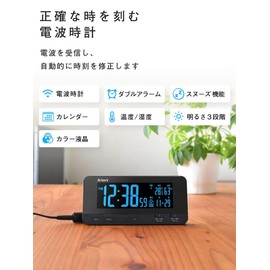 ADESSO FS-01 BK Rainbow Display Radio Clock Black