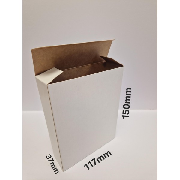 10 x Self Assembly Presentation/Gift/Multi Use Box White (Tan Inner)