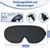 Hilvard Schlafmaske, Augenmask, inklusive Schlaf-Ohrstöpsel, 100% Verdunkelung, Verstellbar, Ergonomisch, Schwarz