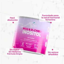 Valara - Myo Inositol Y D Chiro Inositol En Polvo - Relación 401 - Suplemento Alimenticio Para Mujeres - Uso Diario - 60 Porciones - Sin Sabor - 240 G