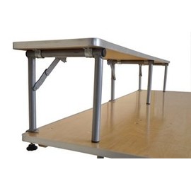 4-Foot Rectangle Banquet Bar Top Riser for Tables, Commercial Quality, with Aluminum Edge, Solid Wood Top, and Rolled Steel Legs (Table Not Included)