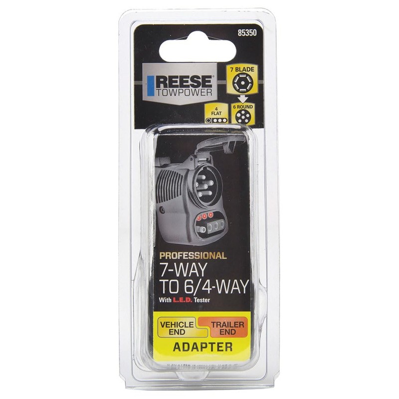 Reese Towpower 85350 7-Way to 6-Pin & 4-Way Flat Trailer