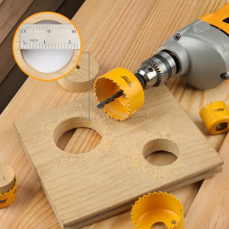 Hoteche 6 Piece Hole Saw Set (with Versatile Hole Cutter