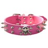 Bbmmayy Spiked Leather Dog Collar, 2 Rows Bullet Rivets Studded