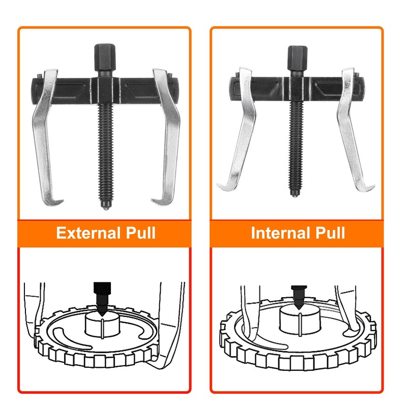 sourcing map 2-Jaw Gear Puller 3 Inch Carbon Steel Separate