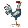 Alpine Corporation 23" Tall Outdoor Metal Silver Tail Rooster Statue