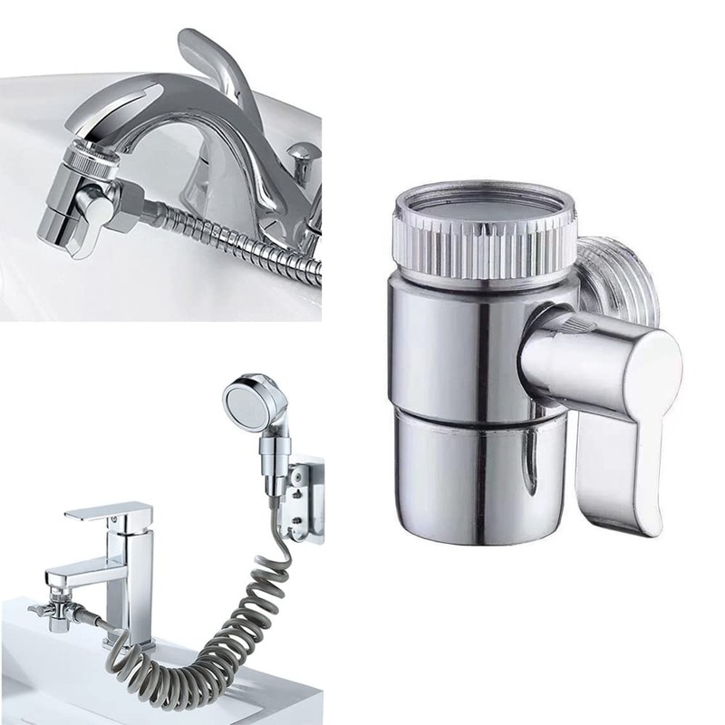 2 x 3-way shower valve, shower attachment for bath taps,