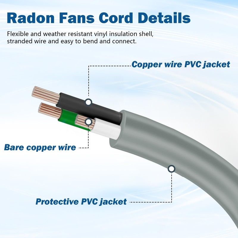 Power Cord Kit for RadonAway Radon Fans and Spruce Dryer
