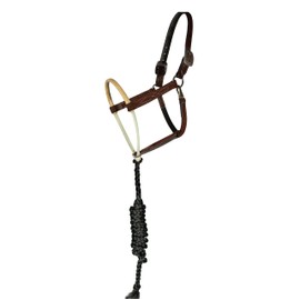 Professional's Choice Rawhide Wrapped, Double Rope Nose, Chocolate Roughout Halter