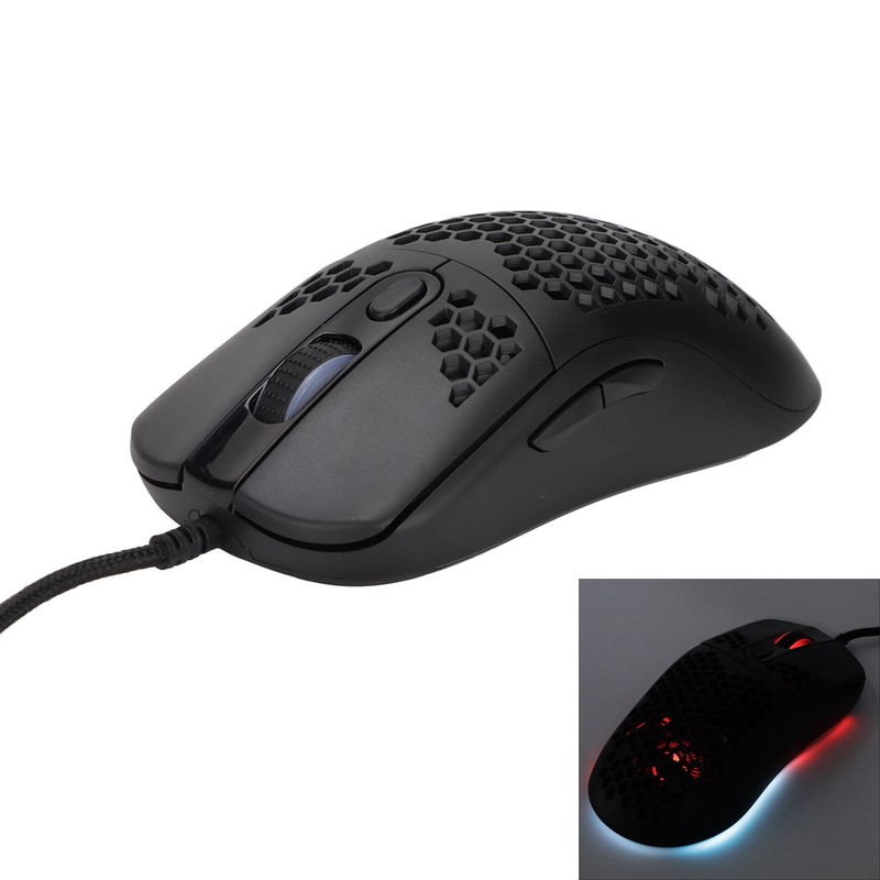 Mechanical Mouse RGB Backlight 6400DPI Ergonomic Honeycomb Usb Wired Gaming