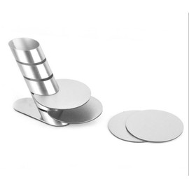 Landtom Cup Coasters with Holder, Prevent Stains and Scratches with Round Table Coasters for Glasses, Bar Drinks, Mugs, Coffee Cups, Tea, Wine, Beverages(Set of 4)