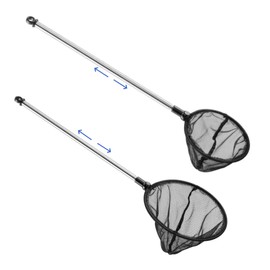 Lpraer 2 Pieces Fish Tank Net Aquarium Mesh Long Handle Fish Net with Extendable 9.8"-24.4" Stainless Steel Catch Nets for Fish Tank Aquarium Accessories (3.5 + 5 Inch)