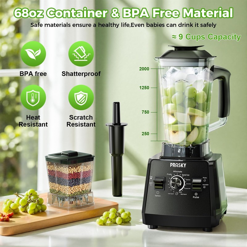 Blender Smoothie & Grinder, 1000/2400W 25K RPM, 68oz, BPA-Free, Kitchen