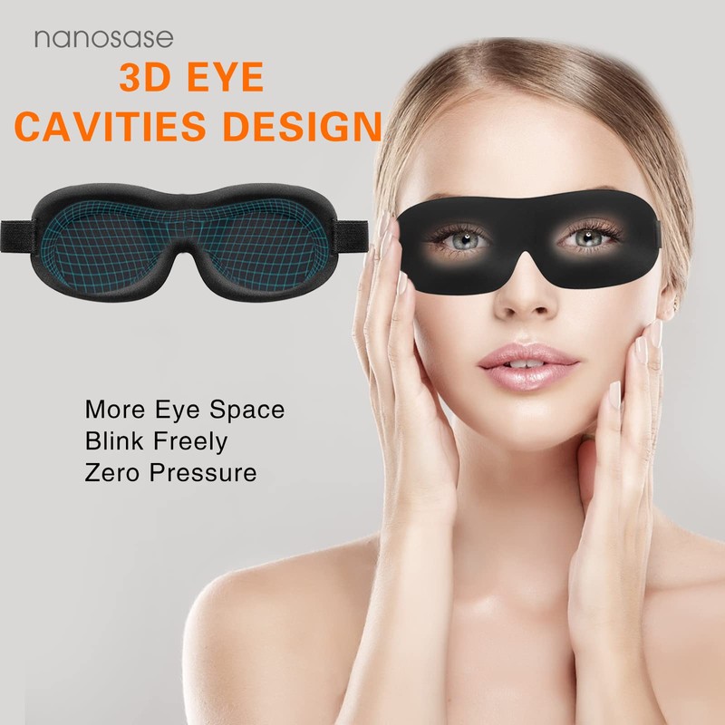 nanosase Blindfold 3D Sleep Mask, HD Memory Foam Sleeping Eye