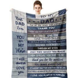 Yamco Dad Gifts Blanket - Dad Gifts from Daughter - Dad Gifts from Son 50"x40" Blankets - Dad Birthday Gifts - Gifts for Daddy - Father Gifts - Gifts for Dad Who Wants Nothing - Best Dad Gift Ideas