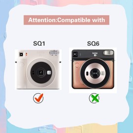 MUZIRI KINOKOO SQ1 Tasche aus PU-Leder – Schutzhülle kompatibel für Fuji Instax SQ1 Square Sofortbildkamera – mit Schultergurt – Orange