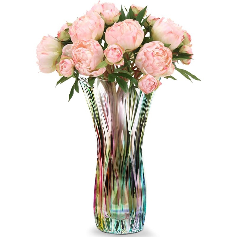 Flower Vase Large Size11.8 inch Phoenix Tail Shape Thickened Crystal