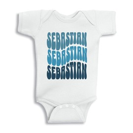 TATY Kids Wavy Sebastian Baby Infant One Piece Bodysuit Newborn White