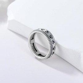 PARYFO Fidget Rings 925 Sterling Silver Paw Ring for Women Girls Spinner Ring for Anxiety Stress Relief Jewellery Gifts for Women Men Couple Sterling Silver, Sterling Silver, None