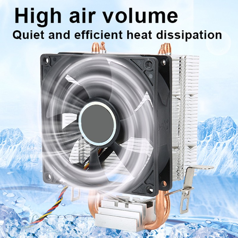 CPU Fan 4 Pin Connector Down Blow 2 Brass Pipe