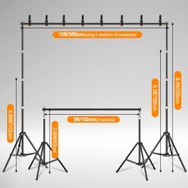 EMART Reverse-Folding Backdrop Stand,8.4x10 ft Photo Back Drop Adjustable Stand kit with a Carrying Bag for Party/Wedding/Photography/Festival Decoration/Graduation