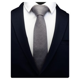 Gusleson Cotton Silk Tie Solid Gray Skinny Ties Wool Pure Neckties (UK0910-10)