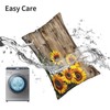 DXTKWL Pillow Case Queen Size Retro Wooden Sunflower Breathable Pillow