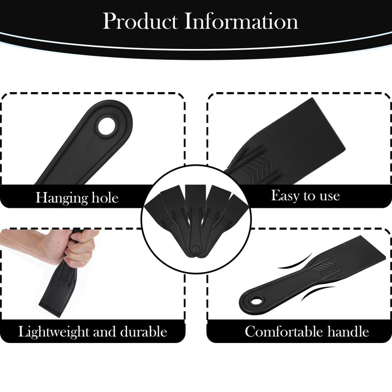5 PCS 2 Inch Putty Knife, Flexible Plastic Paint Scraper